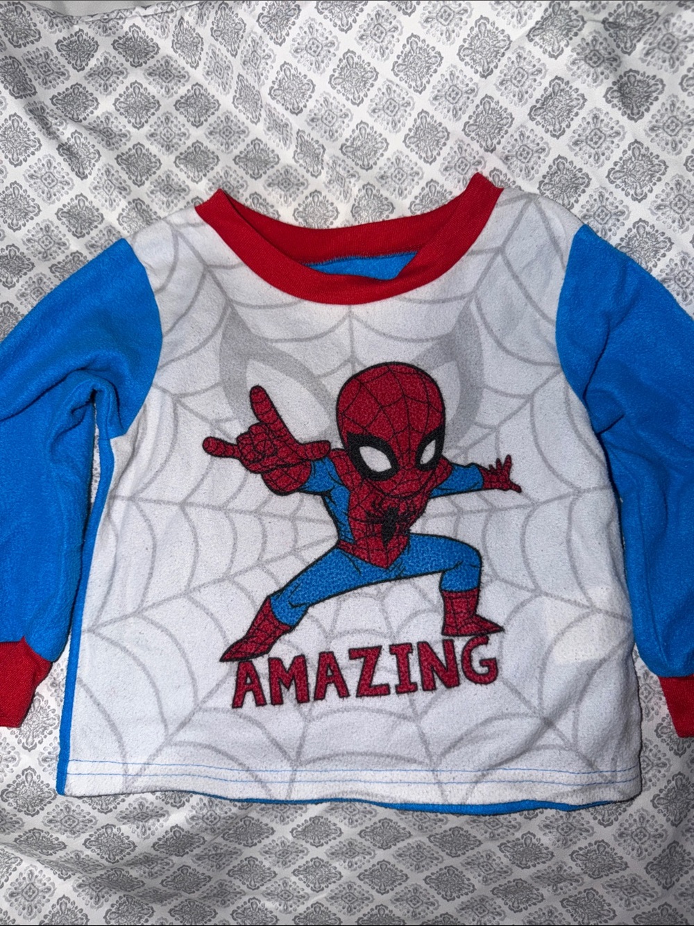 Marvel Spider-Man Toddler Pajama Set - Red, Blue, White - Picture 3 of 4